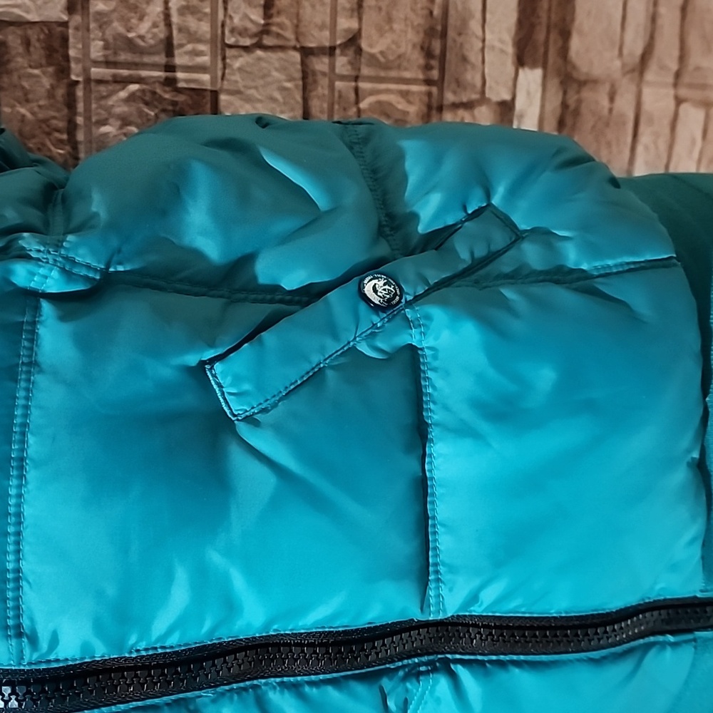 Diesel Teal Full Zip Puffer Vest - Picture 3 of 16